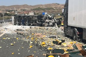 Imagen de accidente de este lunes en la A7.