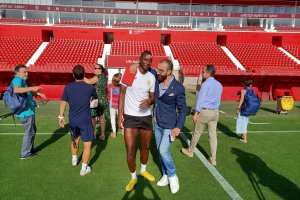 Sadiq y El Assy antes de que comenzara el entrenamiento.