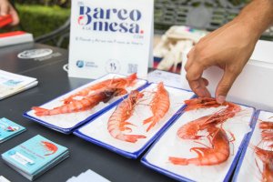 Promoción de la gamba roja en la Feria.