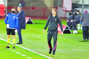 Julen Lopetegui en el Almería-Sevilla de Copa del Rey.