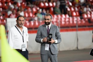 Mohamed El Assy y Javi Rufete antes de intervenir en DAZN.