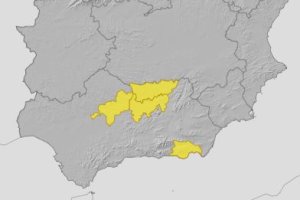 Mapa de avisos de la AEMET.