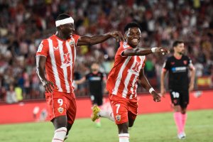 Sadiq y Ramazani en el Almería-Sevilla.