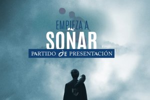 Cartel del partido de presentación.
