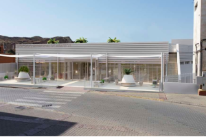 Imagen de cómo quedaría la fachada de la Plaza de Abastos de Cuevas del Almanzora.