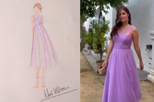 Una actriz famosa luce en una boda un vestido ‘made in’ Almería.