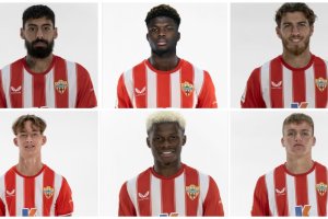 Los seis futbolistas del Almería que se marchan con sus selecciones.