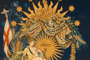 Fragmento del cartel anunciador de la procesión magna de Almería.