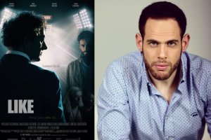 Cartel de \'Like\',  junto a su director, Pedro Flores.