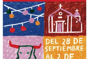 Detalle del cartel de las Fiestas de San Miguel 2022 en Pulpí.