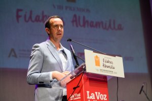 José María Martín, subdelegado del Gobierno de España, durante su intervención en Tabernas.