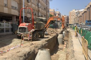 Obras en marcha en la calle Blas Infante hace unos días