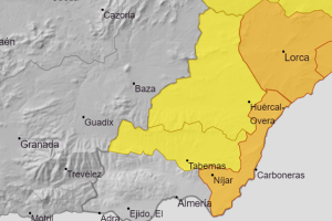 Mapa de avisos de la AEMET.