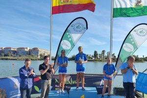 El podio con los ejidenses en lo más alto.