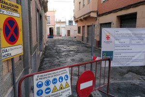 Obras en la Plaza Orbaneja en su confluencia con la calle Las Cruces