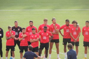 La charla de Rubi antes del entrenamiento.