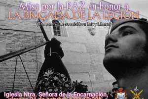 Misa el viernes 21 a las 19.30h.