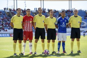 Cuadra Fernández en el último partido que le pitó al Almería en el año 2016.