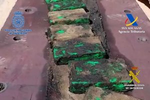 Parte de la droga incautada por la Policía Nacional.