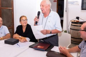 Andrés Segura Picón durante su homenaje en La Isleta del Moro.