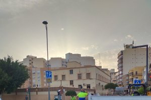 Trabajadores realizando las obras de arreglo de la tubería