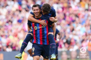 Lewandowski, a sus 34 años, es el corazón del Barça de Xavi Hernández.