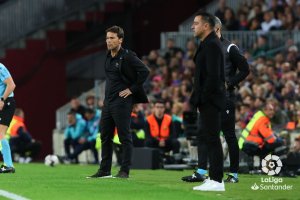 Rubi en la banda del Camp Nou.