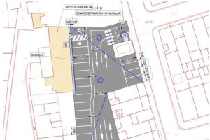 Disposición del solar de la calle Arquímedes convertido en aparcamiento