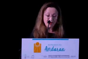 Antonia Sánchez Villanueva, durante la lectura de su discurso.