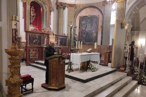 Don Ramón Garrido, en la Exaltación Eucarística de la Santa Cena, el pasado mes de junio.