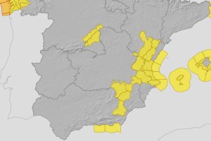 Mapa de alertas de la AEMET.