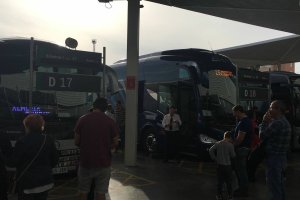 Buses en la Intermodal.