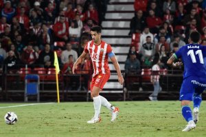 El capitán De la Hoz en el último partido de Liga contra el Getafe.