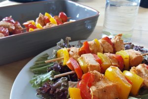 Brochetas con verduras.