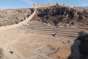 Vista aérea de la zona de obras desde la Alcazaba de Almería