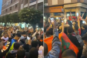 Ciudadanos de origen marroquí celebran en El Ejido la victoria de su selección