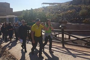 Un instante de la procesión celebrada el pasado domingo en el entorno de la Geoda Gigante.