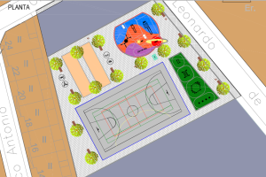 Plano del parque proyectado para su ejecución en Ejido Noroeste.