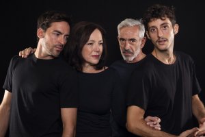 El elenco de la obra, encabezado por Imanol Arias.