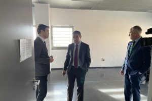 David Villagrá (juez decano), Lorenzo del Río (presidente del TSJA) y Luis Columna (presidente de la Audiencia)