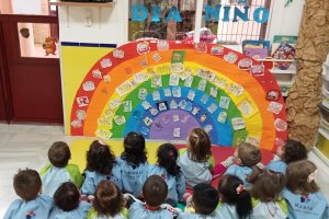 Imagen de los alumnos de la Escuela municipal \'Los Duendecillos\' en el Día del Niño.