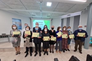 Homenaje a los profesionales jubilados en el Hospital de Poniente a lo largo de 2022.