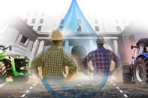 Detalle del cartel de la próxima concentración en Madrid por el trasvase Tajo-Segura.