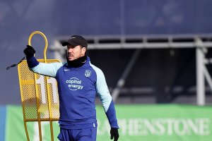 El Cholo Simeone en el entrenamiento.