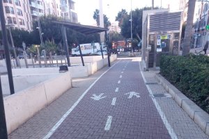 Carril bici en La Rambla.