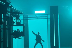 David Bisbal durante la grabación de su nuevo videoclip.