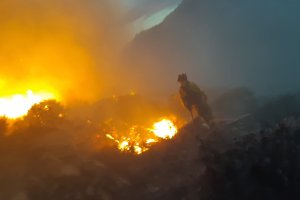 Trabajos contra incendio en Lubrín.