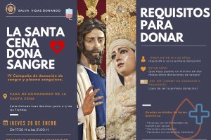 Cartel anunciador de la cuarta campaña de donación de sangre de la Santa Cena.