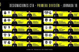 Los árbitros de la penúltima jornada de la primera vuelta.