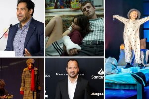 Niño Josele, fotograma de Aftersun, imagen de la obra Laika, Ángel Martín y, en la foto grande, Circlássica. El sueño de Miliki.